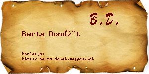 Barta Donát névjegykártya